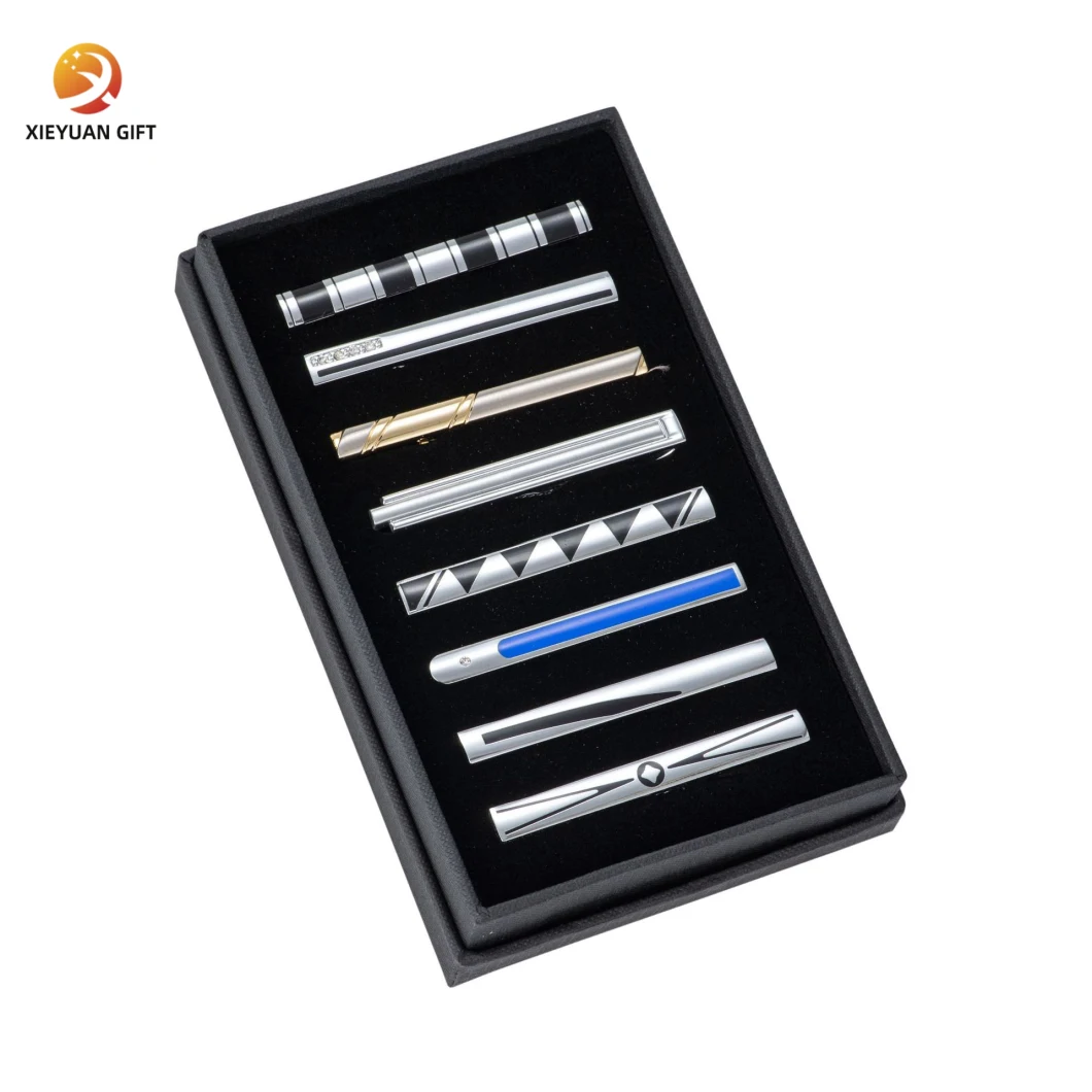 Wholesale Custom Design Bright Chrome Gun Black Enamel Fashion Copper Tie Clip White Collar Professional Tie Clip Simple Gold Metal Tie Clip for Men