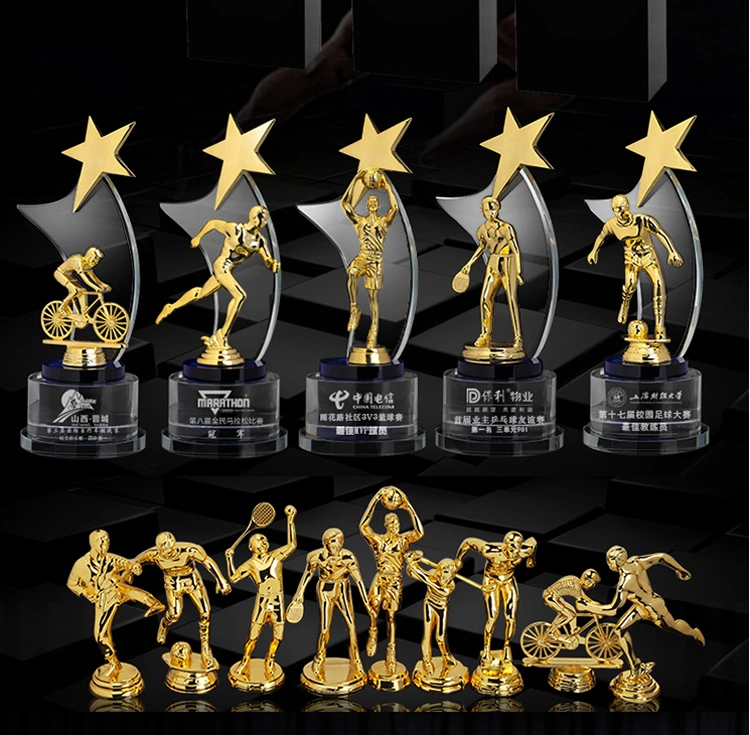 Wholesale Customized Sublimation Blanks Laser Engraving Plastic/Metal/Acrylic/Clear/Crystal Craft/Glass Cricket Soccer Football Sport Cup Souvenir Award Trophy