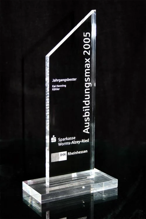 Customize Ad-210 Clear Laser Engraved Acrylic Hot Press Trophy Plaque