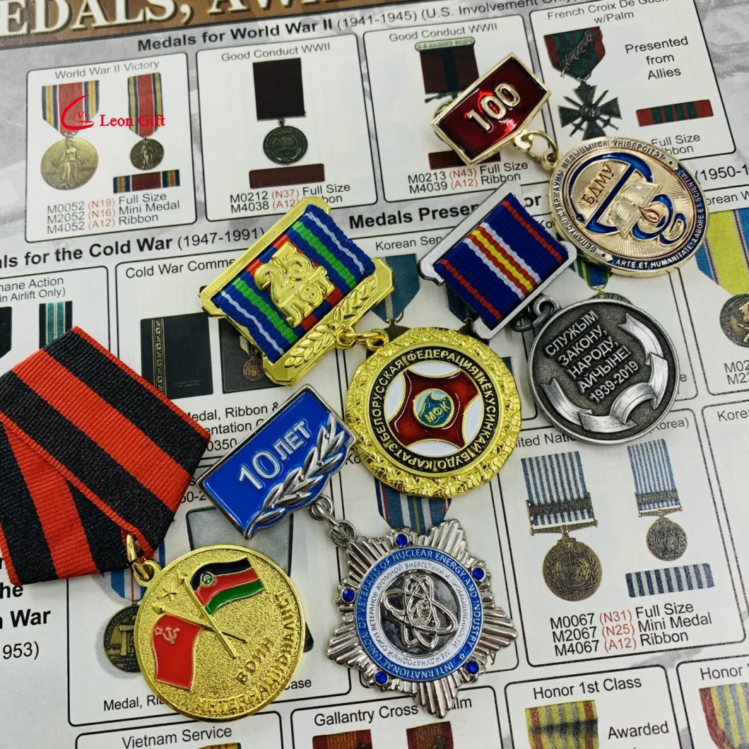 Factory Custom Logo Army Anniversary Carnival President Military Police Commemorative Medals Enamel Award Badge Honor Medal