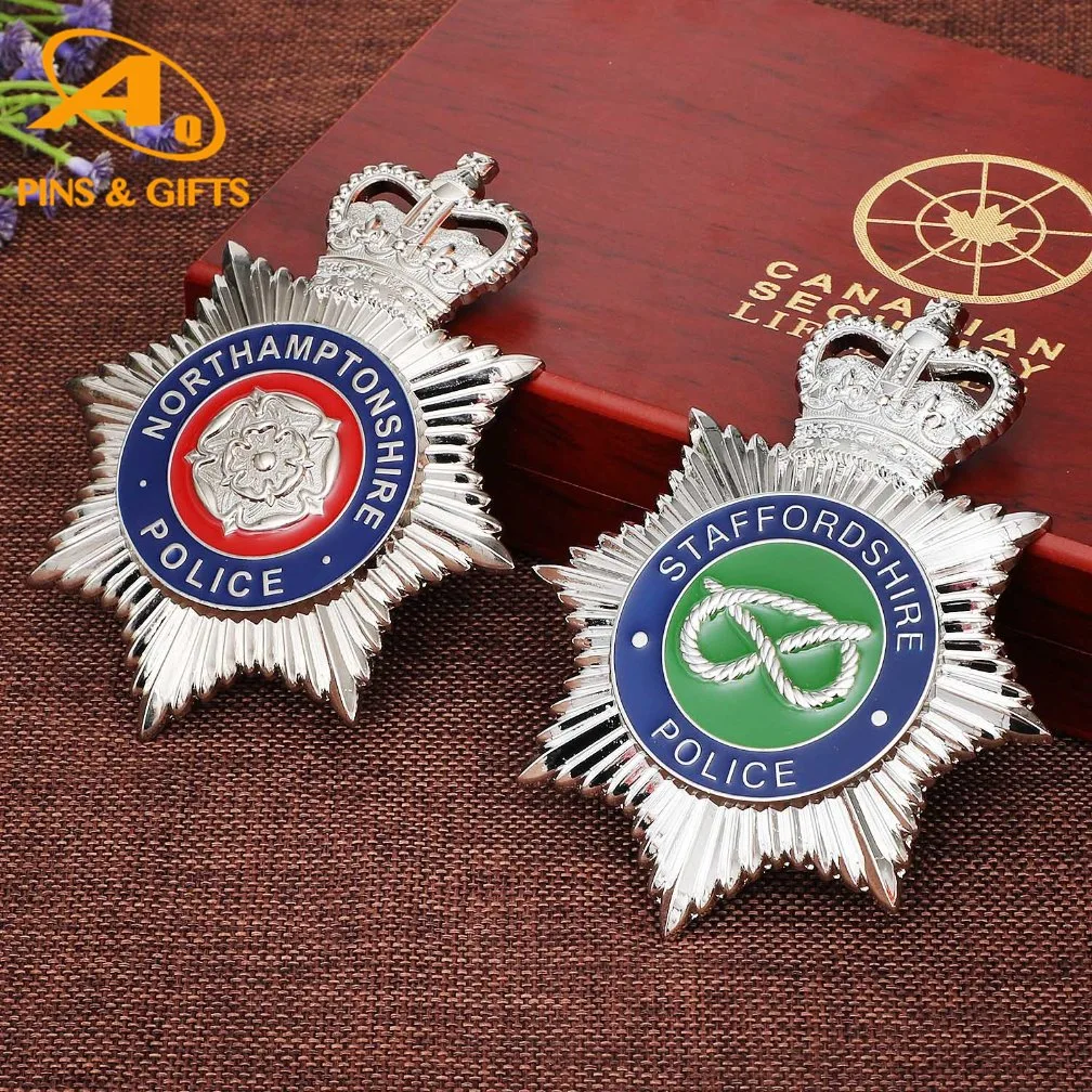 China Wholesale Custom Woven Embroidery Military Police Metal LED Football Acrylic PVC Gift Alloy Car Name Safety Security Officer Button Lapel Enamel Pin Badge