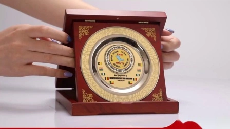 Targa commemorativa souvenir trofeo in lega di zinco metallica progettata su misura con struttura in metallo tono oro rettangolare di alta qualità