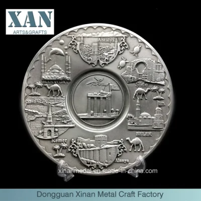 Commercio all'ingrosso di piatti souvenir in metallo 3D personalizzati di alta qualità