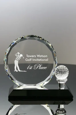 Optic Crystal Golf Award per il trofeo di riconoscimento dei dipendenti aziendali (#5756)