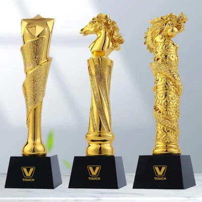 Trofeo sportivo in metallo 3D personalizzato e medaglie d'oro