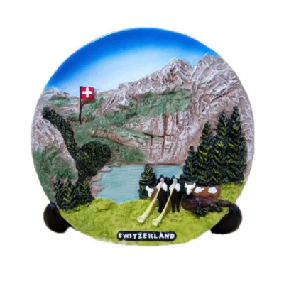 Regalo turistico personalizzato Piatto in resina souvenir paesaggio 3D