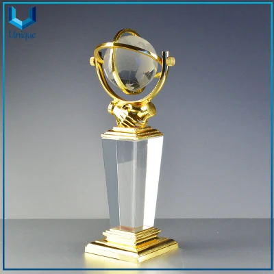 Trofeo Speedwell in metallo personalizzato di alta qualità + sfera di cristallo K9 per regali promozionali