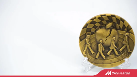 Moneta idraulica personalizzata in lega di zinco con targhetta souvenir in scatola di legno di pero per i clienti