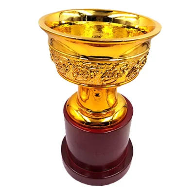Personalizza il trofeo della coppa in metallo dorato dal design per la cerimonia di premiazione